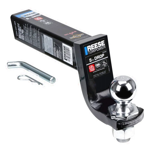 Reese 7090900 Interlock® Trailer Hitch Ball Mount Starter Kit, 13,000 lbs. Capacity, Heavy Duty, Fits 2-1/2 in. Receiver, 5 in. Drop, Black