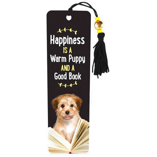 By Peter Pauper Press (Author) Happiness Is a Warm Puppy and a Good Book Beaded Bookmark