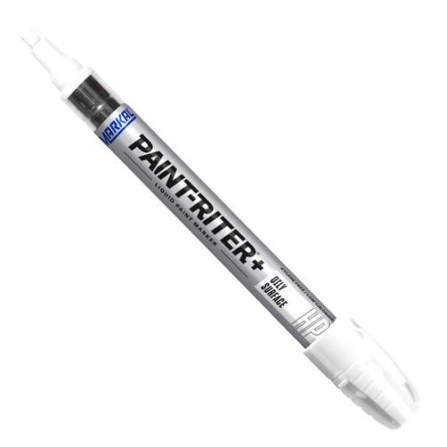 Markal 96960- Paint-Riter+ Oily Surface Liquid Paint Marker with 1/8in Bullet Tip, For Superior Marking Performance on Oily and Greasy Surfaces, White Color (Pack of 12), Made in USA