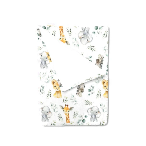 HawSkgFub Safari Jungle African Animal Eucalyptus Leaf Baby Boy Blanket, Elephant Giraffe Lion Flannel Fleece Nursery Bed Receiving Swaddle Newborn Infant Crib Toddler Crib Bedding Shower Gift 30 x 40
