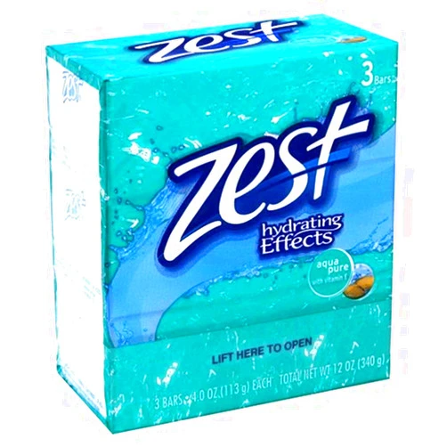 Zest 3 Bar Aqua Pure Soap, 4 oz