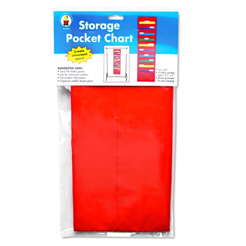 Carson Dellosa Education Carson-Dellosa CD5653 Storage Pocket Chart with 10 13 1/2 x 7 Pockets, Hanger Grommets, 14 x 47