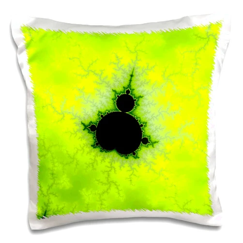 3dRose Mandelbrot Fractal Background in The Colors of Green. Pillow Case, 16 x 16