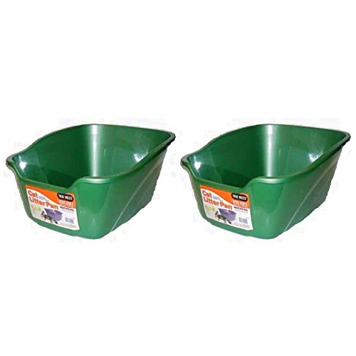 Van Ness (2 Pack) Van Ness Large High Sides Cat Litter Pan, Assorted Colors, 17.5