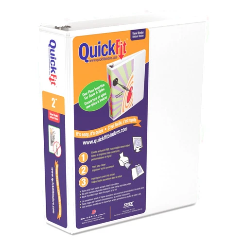 Stride 87030 QuickFit D-Ring View Binder, 2-Inch Capacity, 8 1/2 x 11, White