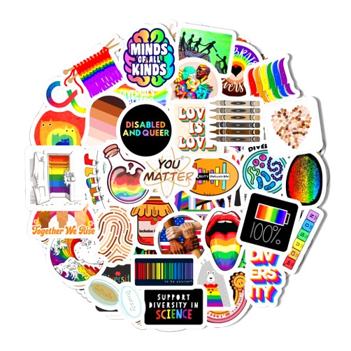 BulbaCraft 100Pcs Diversity & Inclusion Stickers for Water Bottle and Laptop - Social Awareness Party Favors & Decorations, Waterproof Vinyl Unity Decals, Diversity and Inclusion Stickers Laptop Decals
