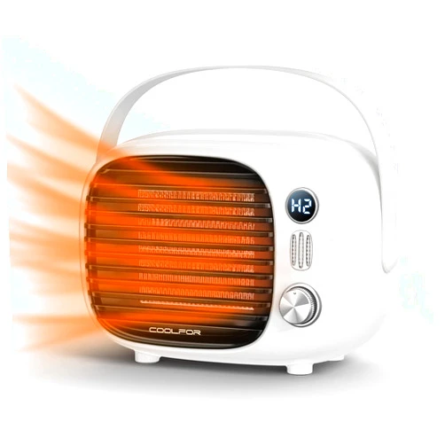Coolfor Space Heater,Fast Heating Desk Heater with Temperature Control,800W/500W Safe and Quiet Ceramic Heater fan for Home Bedroom Office Desk Indoor Use(White)