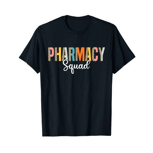Funny Pharmacy Squad Pharmacy Technician Tees Funny Pharmacy Squad Pharmacy Technician Retro Leopard T-Shirt
