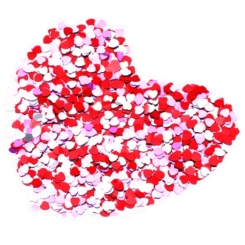 Patelai 4000 Pieces Heart Confetti Metallic Foil Red White Pink Heart Confetti for Valentine's Day Wedding Party Decor