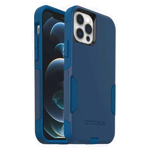 OtterBox iPhone 12 & iPhone 12 Pro Commuter Series Case - Bespoke Way (Blazer Blue/Stormy SEAS Blue), Slim & Tough, Pocket-Friendly, with Port Protection