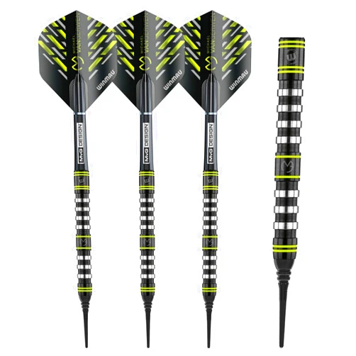 Winmau Michael Van Gerwen MvG Assault 90% Tungsten Darts Set with Flights and Stems (Shafts)