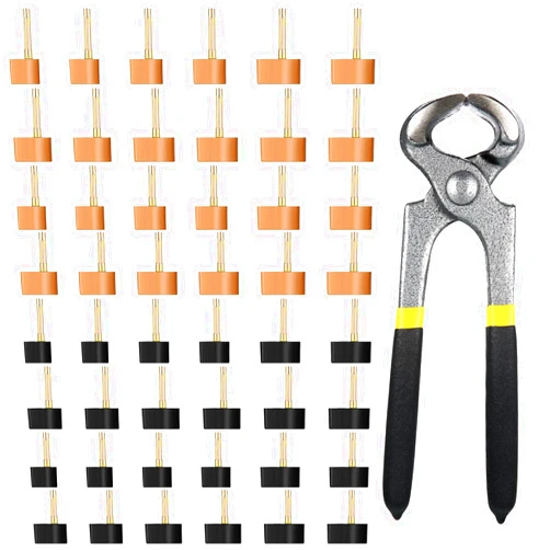 Hotop 24 Pairs High Heel Replacement Tips Womens Shoes Heel Repair Caps with 6 Inch Stiletto Remove Pliers High Heel Repair Tool Dowels Repair Tips Pin Kit, 6 Size (8-12.5mm) U Shape, Black Beige