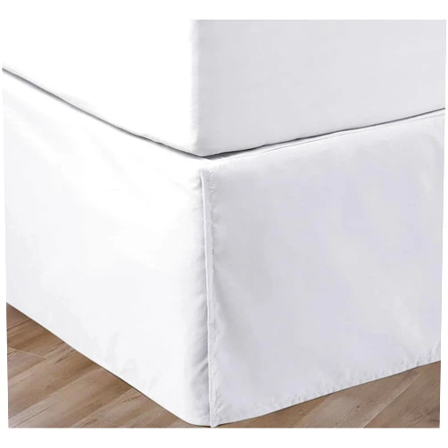 SGI bedding SGI 16 Inch Drop Bed Skirt California King Size with Platform to Stay in Place Elegant Pleated Design with Split Corners Wrinkle Resistant Fabric for Modern and Stylish Look - White
