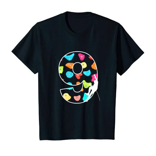 Klettern Climbing Birthday Outfit lustig Spruch Kids 9 Years Ninth Birthday Bouldering Climbing Hall T-Shirt