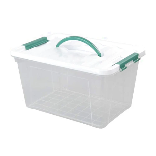 Gloreen 14 Quart Clear Storage Bins with Lid and Handle, Multipurpose Stackable Plastic Storage Latches Box/Containers