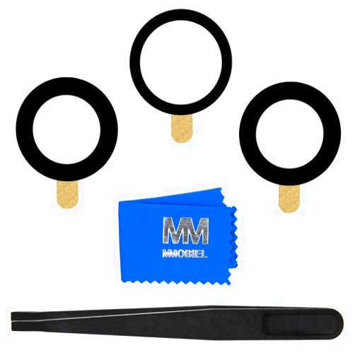 MMOBIEL Back Rear Camera Glass Lens Replacement Compatible with iPhone 13 Pro / 13 Pro Max 2021 Incl. Double Sided Adhesive, Tweezer and Cloth