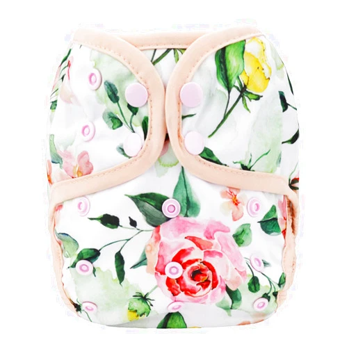 Sigzagor Baby Diaper Cover Nappy One Size 8lbs to 36lbs (Pink Flowers)