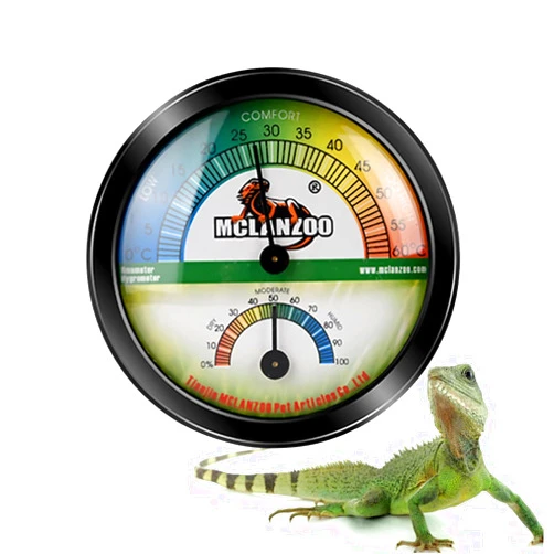 MCLANZOO Reptile Terrarium Thermometer Hygrometer Dual Gauges 2-in-1 for Reptile Tank Snake Tank Bearded Dragon Tank Accessories No Battery Required