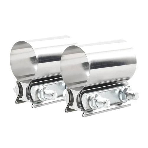 C Q CHANG QI 2 Packs Exhaust Clamp,2.25” 2.5” 3”Exhaust Clamp Stainless Steel Butt Joint Exhaust Pipe Muffler Band Clamp Sleeve Coupler