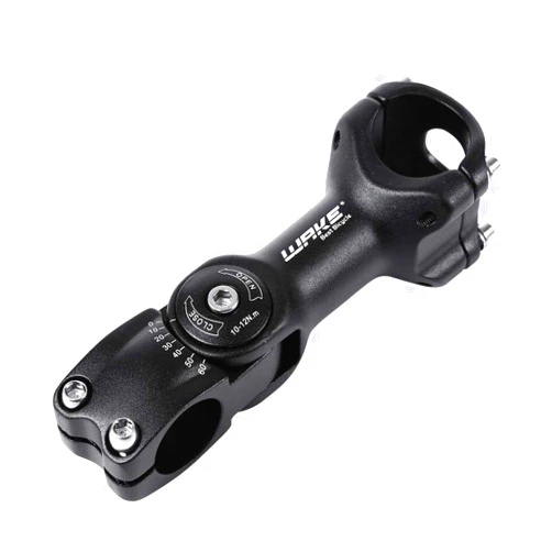 WAKE MTB Stem 25.4 90mm 110mm 0-60 Degree Adjustable Bike Stem Mountain Bike Stem Short Handlebar Stem for Most Bicycle, Road Bike, MTB, BMX, Cycling (Aluminum Alloy, Lightweight, Black) (25.4*90mm)
