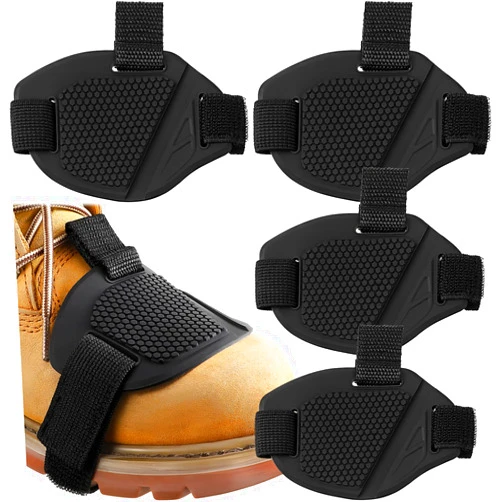 Frienda 4 Pieces Motorcycle Shifter Pad Boot Cover Black Motorcycle Shoe Cover Pads Rubber Motorcycle Protector Boot Motorcycle Clutch Cover Motorcycle Shoe Protector Pads for Men Women Gear Accessories