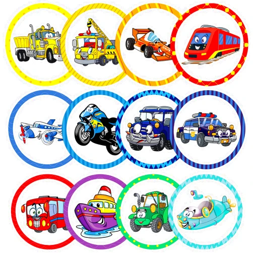 Eersida 120 Pcs Toilet Targets for Potty Training Boy Pee Tinkle Target Travel Potties Flushable Car Animal Potty Training Sticker You Pee on Toilet Aiming Target for Toddler Boy(Transportation Style)