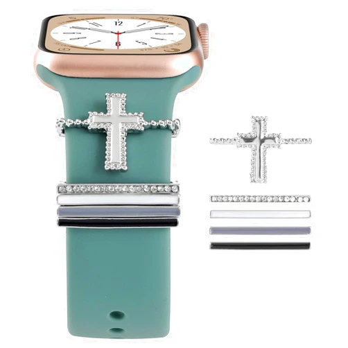 YOSWAN Watch Band Charms Decorative Rings Loops Compatible with Apple Watch 38mm 40mm 41mm 42mm 44mm 45mm Slide Metal Watch bands Accessories Charm for iWatch Series 8 7 6 5 4 3 2 1 (No Band)