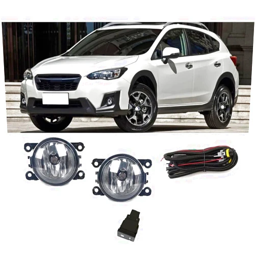 SYDKTWKM 1 Set, for Subaru XV Crosstrek 2018 2019 2020 Car Front Bumper Fog Light Lamp, for Cover Frame Hood Grille, for Bezel Harness Switch Kit
