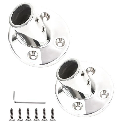 SHENGHUISS Boat Hand Rail Fitting Heavy Duty 316SS Marine Round Base with L Shape Hex Key and Screws