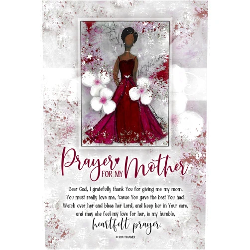 DEXSA Mother Prayer Wood Plaque Inspiring Quote 6x9 - Durable, Colorful Vertical Wall Tabletop Art Decoration with Easel and Hanging Hook | Prayer for My Mother | Made in the USA