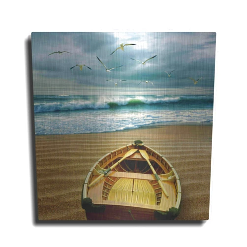 Luxe Metal Art 'Pacific 6 AM' by Carlos Casamayor, Metal Wall Art, 12