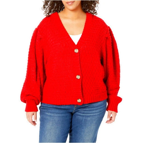KENDALL + KYLIE Women's Plus Size Oversized Cropped Cardigan
