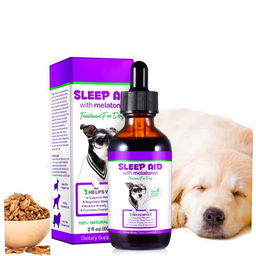 SDJUFEI Dog Melatonin, Melatonin for Dogs Calming, Dog Anxiety Relief, Dietary Supplement Liquid, Helps to Support Restful Sleep