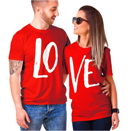 Haase Unlimited Matching Couple Love - LO VE - Valentine T-Shirt