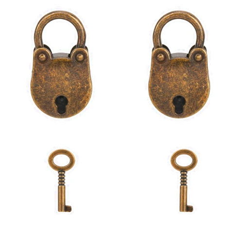 VeYocilk 2PCS Mini Vintage Bear Shaped Lock Small Cute Padlocks with Key for Jewelry Box, Diary,Handbag,Makeup Bag