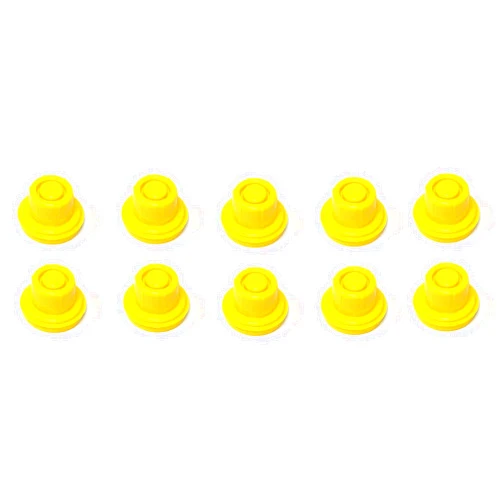 JSP Manufacturing 10 Pack Replacement YELLOW SPOUT CAPS Top Hat Style fits # 900302 900092 BLITZ Gas Can Spout Cap fits self venting gas can Aftermarket (SPOUTS NOT INCLUDED)