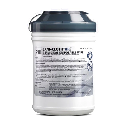 PDI Sani-Cloth AF3 Wipes, Large, Case, 12 Canisters, 1920 Wipes, Canister, 6