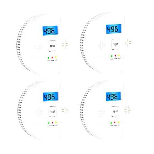 ARIKON 4 Pack Combination Smoke and Carbon Monoxide Detector Battery Operated, Portable Smoke and Co Alarm for Home Bedroom Travel White 4-Pack