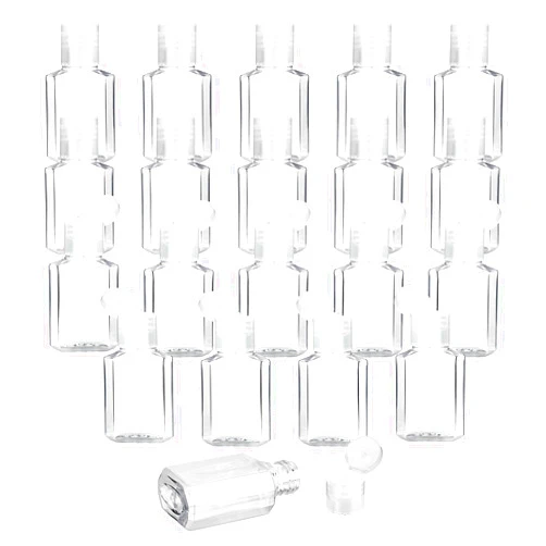 Saiveina 30 Pieces 1 oz Plastic Bottles Clear Travel Bottles with Flip Cap Portable Empty Hand Sanitizer Bottles, Refillable Containers for Travel Business Trip