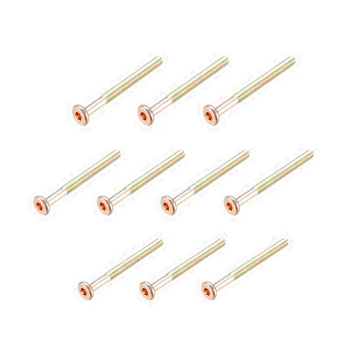 uxcell M6x70mm Furniture Screw Hex Socket Machine Screws Zinc Plated Fasteners Bolts Half Thread Carbon Steel 10Pcs