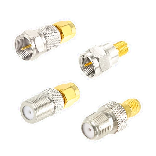 Superbat SMA to F Coax Adapter SMA Male/Female to F Male/Female Coaxial Cable Connector for HD Antenna TV Radio RG6 Cable etc. 4pcs