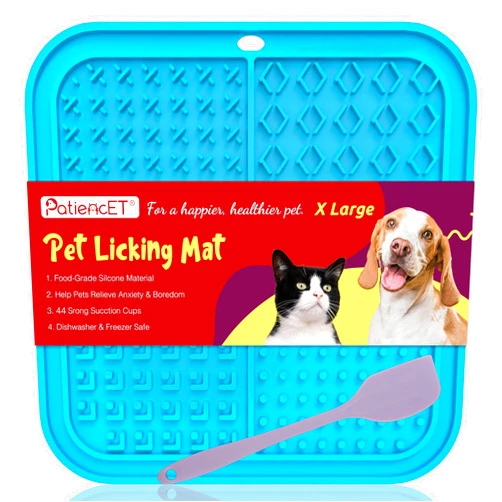 PatiencET X Large Lick Mat for Dogs, Large Breed Dog Lick Mat with Suction Cups for Slow Feeder, Anxiety Relief(Blue)