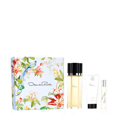 Oscar de la Renta Oscar, Oscar Signature Collection, Eau de Toilette 3 Piece Gift Set for Women - Perfume Spray 3.4 Fl. Oz, Purse Spray, Travel Spray 0.5 Fl. Oz, and Body Lotion 3.4 Fl. Oz.