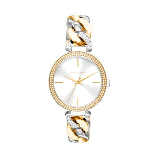 Michael Kors Lady Nini Women's Watch, Stainless Steel Chain-Link Bracelet and Pavé Crystal Watch for Women