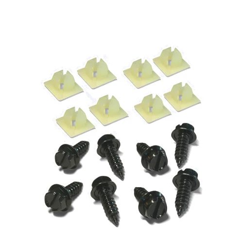 OttoSpeed License Plate Screws Insert Kit - Set of 8 Black Stainless Steel Screws with Set of 8 Nylon Retaining Nuts