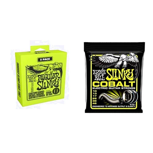 Ernie Ball Regular Slinky Electric Guitar Strings 3-Pack with Cobalt Regular Slinky - 10-46 Gauge