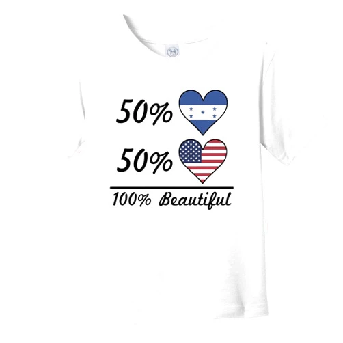Really Awesome Shirts 50% Honduran 50% American 100% Beautiful Honduras Flag Heart Infant Toddler T-Shirt