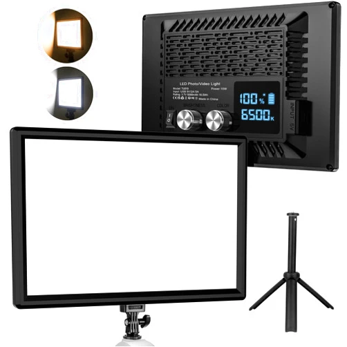 Bonvvie LED Video Light, Dimmable Camera Light with Built-in 5000mAh Li-ion Battery, CRI 97, USB Type C Ports, 3000-6500K Photo Light for Studio/Outdoor Photography, Vlog,Video Conference, Live Stream