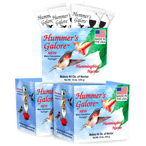 Hummer's Galore Hummingbird Food, Ready-to-Mix Hummingbird Nectar, All-Natural Nectar Collector Formula, No Preservatives or Dyes, Makes 192 oz (Pack of 3)