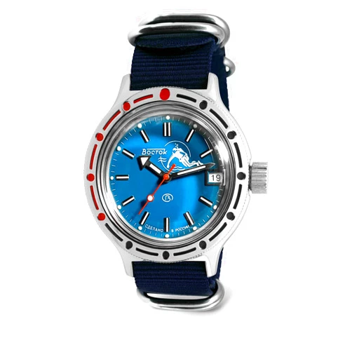 Vostok | Amphibia 420059 Scuba Dude Automatic Self-Winding Diver Wrist Watch | Blue Strap